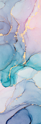 Fensterrollo in Blau mit Marmoroptik