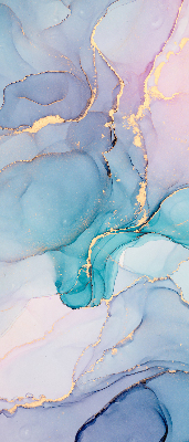 Fensterrollo in Blau mit Marmoroptik
