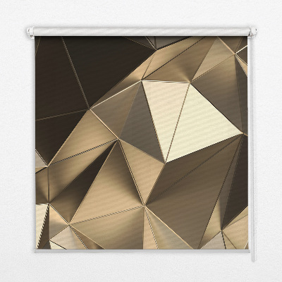 Rollo Fenster in Gold mit Dreiecks-Muster