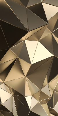 Rollo Fenster in Gold mit Dreiecks-Muster
