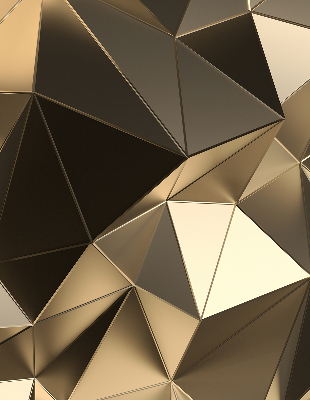 Rollo Fenster in Gold mit Dreiecks-Muster
