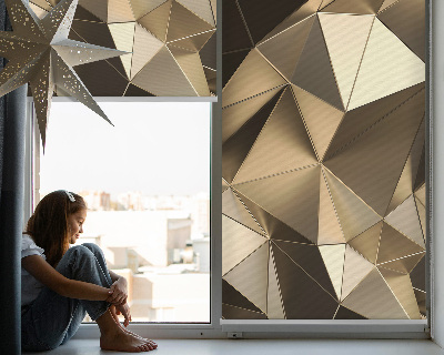 Rollo Fenster in Gold mit Dreiecks-Muster