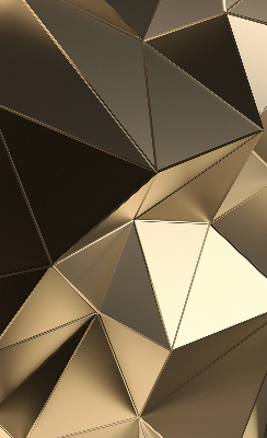 Rollo Fenster in Gold mit Dreiecks-Muster