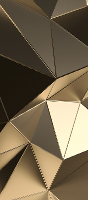 Rollo Fenster in Gold mit Dreiecks-Muster