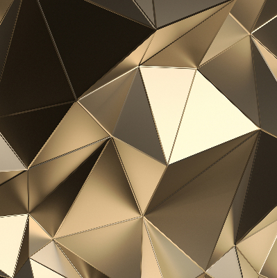 Rollo Fenster in Gold mit Dreiecks-Muster