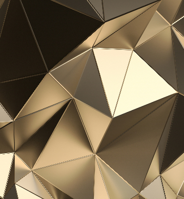 Rollo Fenster in Gold mit Dreiecks-Muster