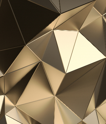 Rollo Fenster in Gold mit Dreiecks-Muster