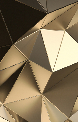 Rollo Fenster in Gold mit Dreiecks-Muster
