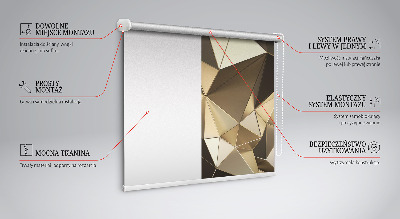 Rollo Fenster in Gold mit Dreiecks-Muster