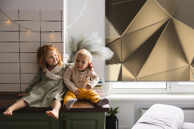 Rollo Fenster in Gold mit Dreiecks-Muster