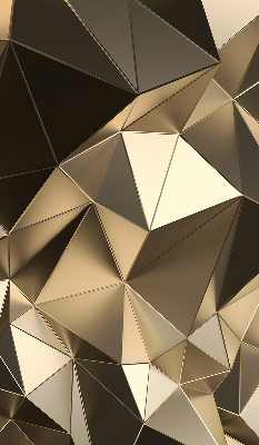 Rollo Fenster in Gold mit Dreiecks-Muster