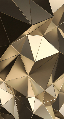 Rollo Fenster in Gold mit Dreiecks-Muster