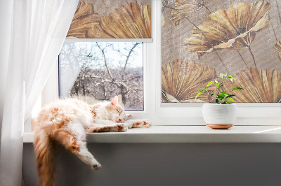 Fensterrollo innen als Pflanzenmotiv