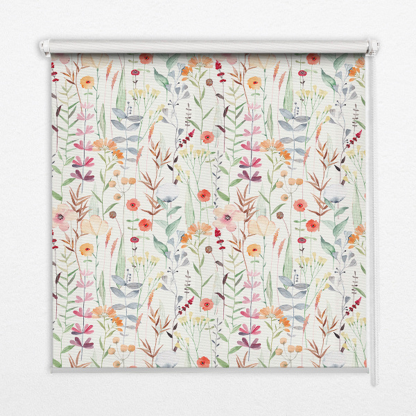 Rollo fenster in bunten Blumen