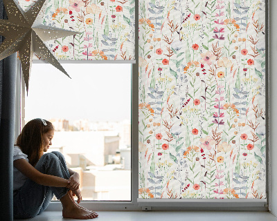 Rollo fenster in bunten Blumen