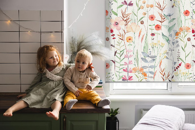 Rollo fenster in bunten Blumen
