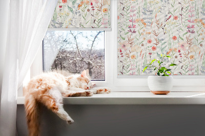 Rollo fenster in bunten Blumen