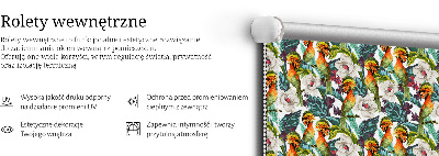Fensterrollo mit dem Motiv Vögel und Blumen