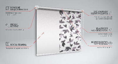 Rollo-Fenster in dunkelrosa mit Blättermuster
