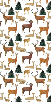 Fensterrollo mit Hirschen und Rehen