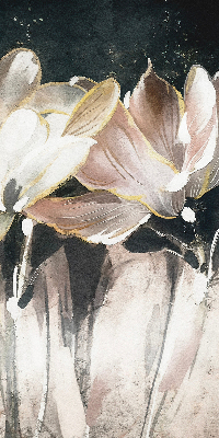 Rollo Fenster mit gemalten Blumen