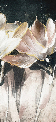 Rollo Fenster mit gemalten Blumen