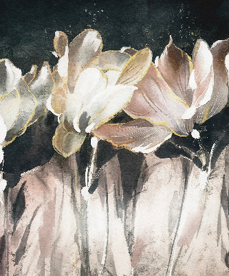 Rollo Fenster mit gemalten Blumen
