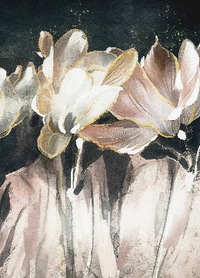 Rollo Fenster mit gemalten Blumen