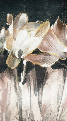 Rollo Fenster mit gemalten Blumen