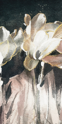 Rollo Fenster mit gemalten Blumen