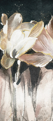 Rollo Fenster mit gemalten Blumen
