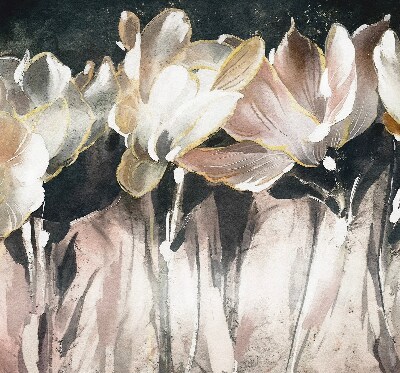 Rollo Fenster mit gemalten Blumen