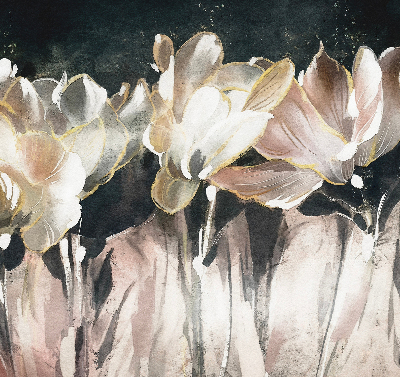 Rollo Fenster mit gemalten Blumen