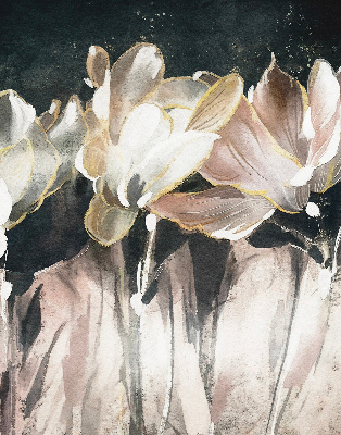 Rollo Fenster mit gemalten Blumen