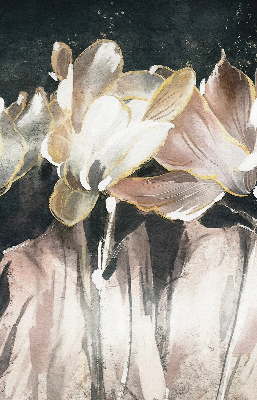 Rollo Fenster mit gemalten Blumen