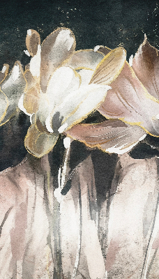 Rollo Fenster mit gemalten Blumen