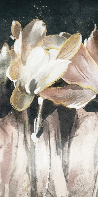 Rollo Fenster mit gemalten Blumen