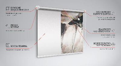 Rollo Fenster mit gemalten Blumen