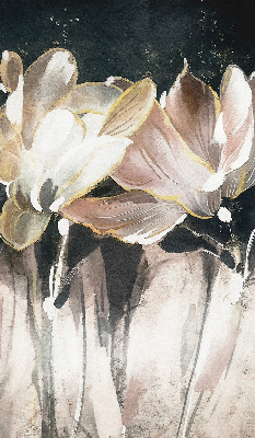 Rollo Fenster mit gemalten Blumen