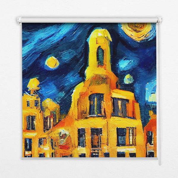 Fensterrollo gemalte Stadt