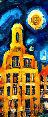 Fensterrollo gemalte Stadt