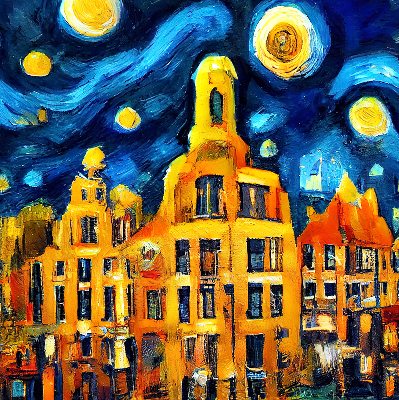 Fensterrollo gemalte Stadt