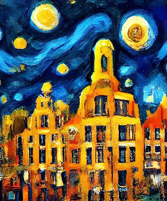 Fensterrollo gemalte Stadt