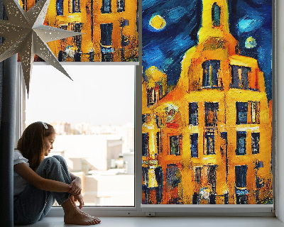 Fensterrollo gemalte Stadt