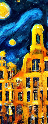 Fensterrollo gemalte Stadt