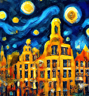 Fensterrollo gemalte Stadt
