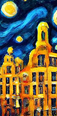 Fensterrollo gemalte Stadt
