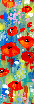 Fensterrollo innen in der Ausführung Mohnblumenwiese
