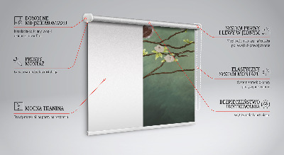 Rollo Fenster mit Vögeln auf einem Ast