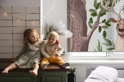 Fensterrollo mit Waldtiere-Motiv